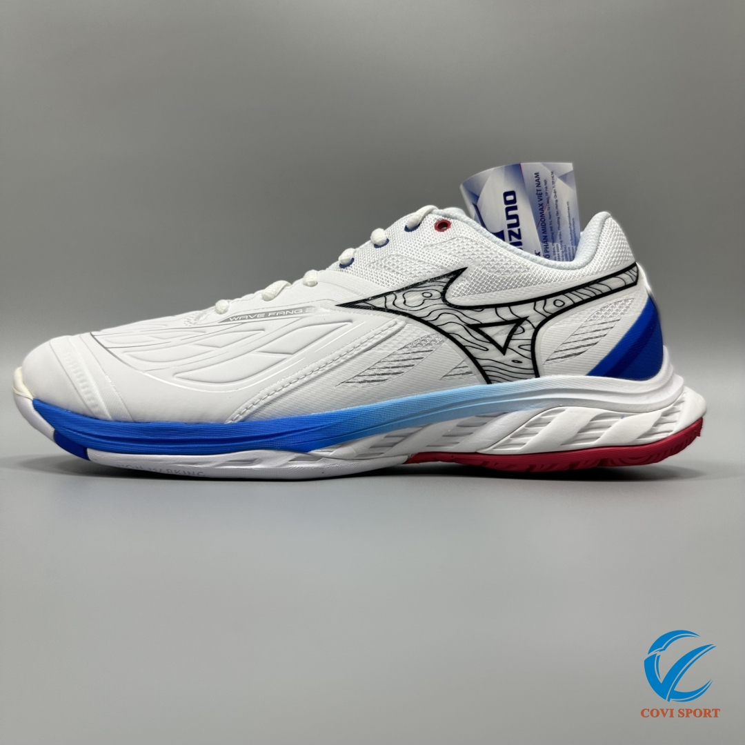 Giày Cầu Lông Mizuno Wave Fang 2 Chính Hãng (Trắng Xanh - 71GA231330) New 2024