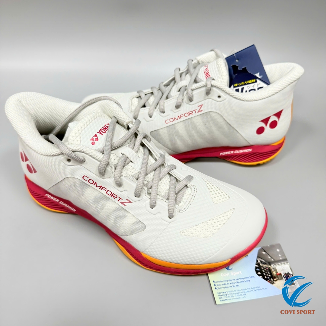 Giày cầu lông Yonex Comfort Z3 WIDE (White/Red) 2025 Chính Hãng
