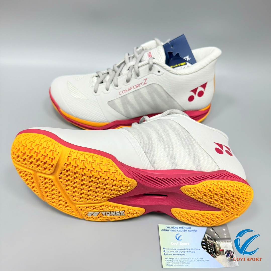 Giày cầu lông Yonex Comfort Z3 WIDE (White/Red) 2025 Chính Hãng
