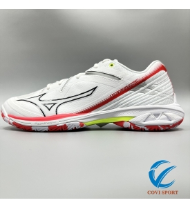 Giày Cầu Lông Mizuno Claw 3 Chính Hãng (Trắng đen đỏ - 71GA244305) New 2024