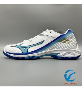 Giày Cầu Lông Mizuno Wave Claw 3 Chính Hãng (Trắng xanh - 71GA244302) New 2024