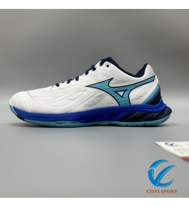 Giày Cầu Lông Mizuno Wave Fang 2 Chính Hãng (Trắng Xanh - 71GA231302) New 2024
