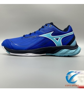Giày Cầu Lông Mizuno Wave Fang 2 Chính Hãng (Xanh Trắng - 71GA231301) New 2024